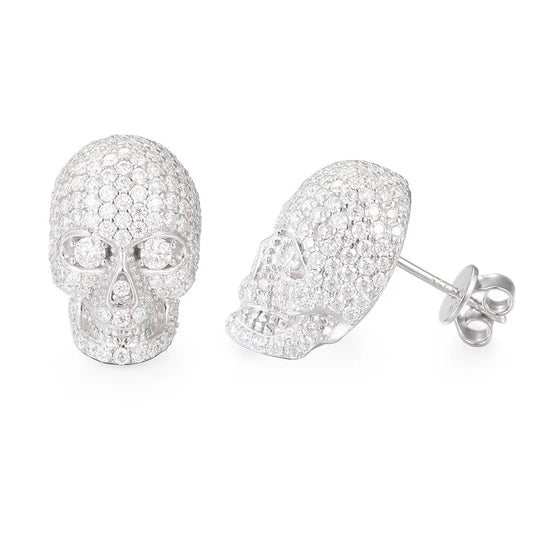 Phantom Iced Skull Sterling Studs