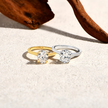 Oval Moissanite Solitaire Ring