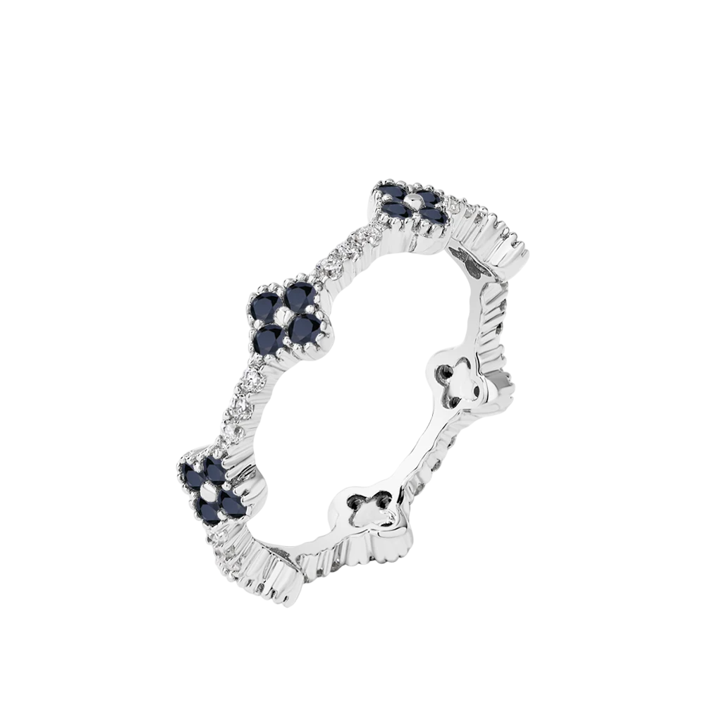 Moissanite Eternity Band in 925 Sterling Silver with Prong Setting by Viper Jewellery