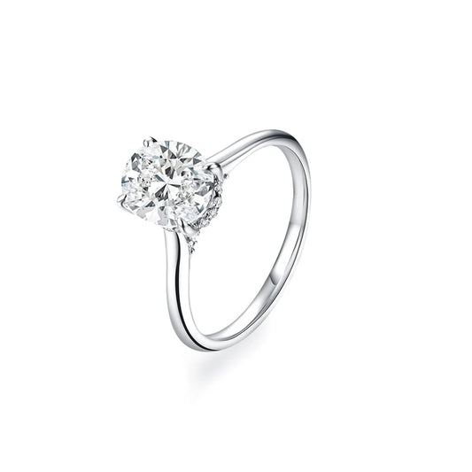 Oval Moissanite Solitaire Ring