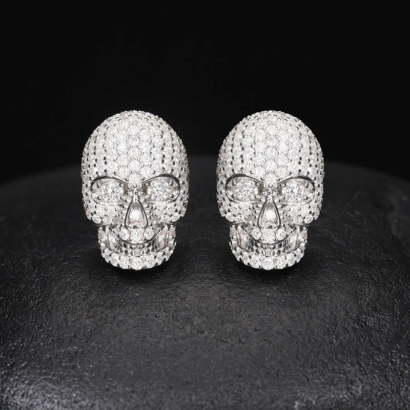 Phantom Iced Skull Sterling Studs