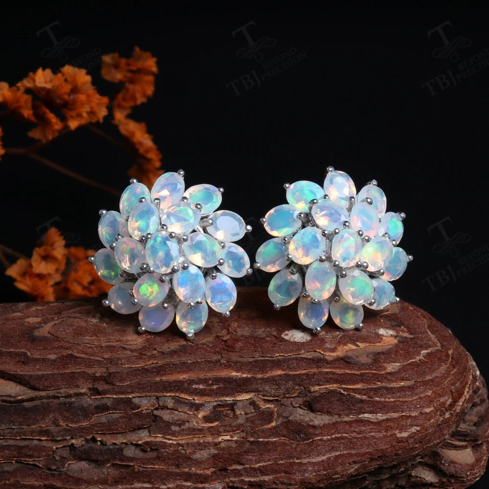 Fleur Opal Cluster Drop Earrings