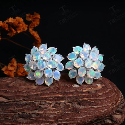Fleur Opal Cluster Drop Earrings