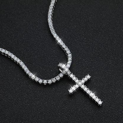 Eternal Iced Cross Moissanite Tennis