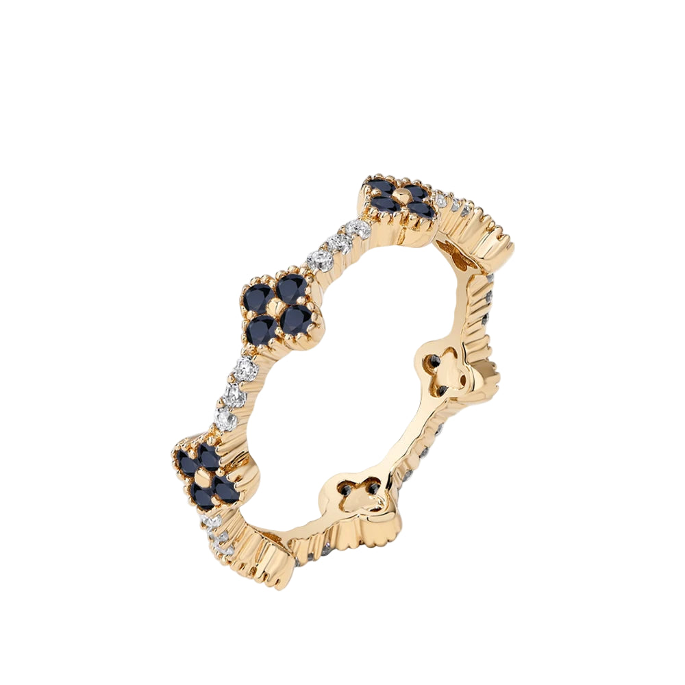 Moissanite Eternity Band in 925 Sterling Silver with Prong Setting by Viper Jewellery