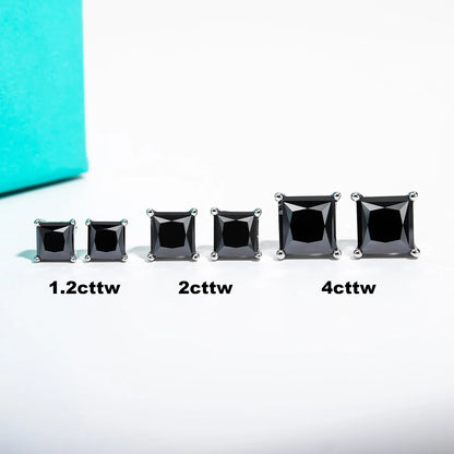 Aurum Princess Moissanite Stud Earrings