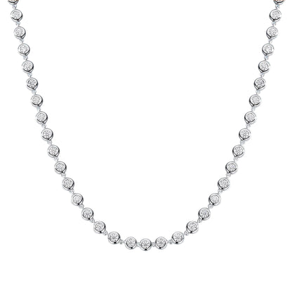Aura Nova Bubble Bezel Moissanite Chain White Gold
