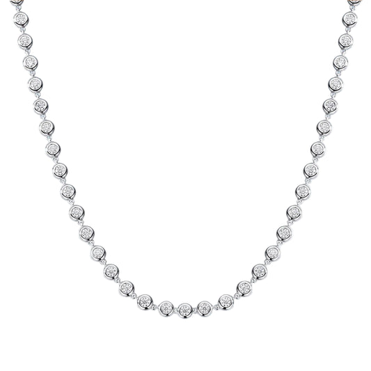 Aura Nova Bubble Bezel Moissanite Chain White Gold