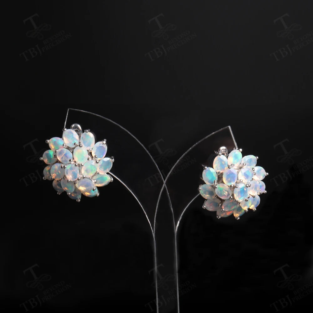 Fleur Opal Cluster Drop Earrings