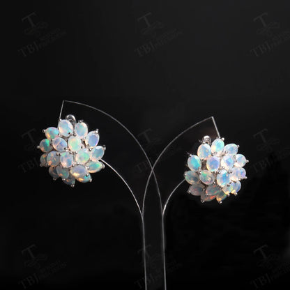 Fleur Opal Cluster Drop Earrings