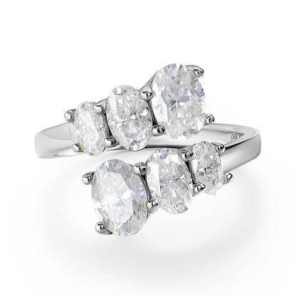 Moissanite Cluster Ring – 6 Stones Brilliant Cut