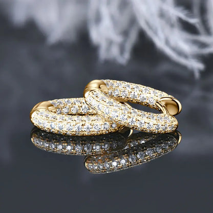 Pavé Comet Moissanite Hoop Earrings