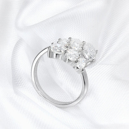 Moissanite Cluster Ring – 6 Stones Brilliant Cut
