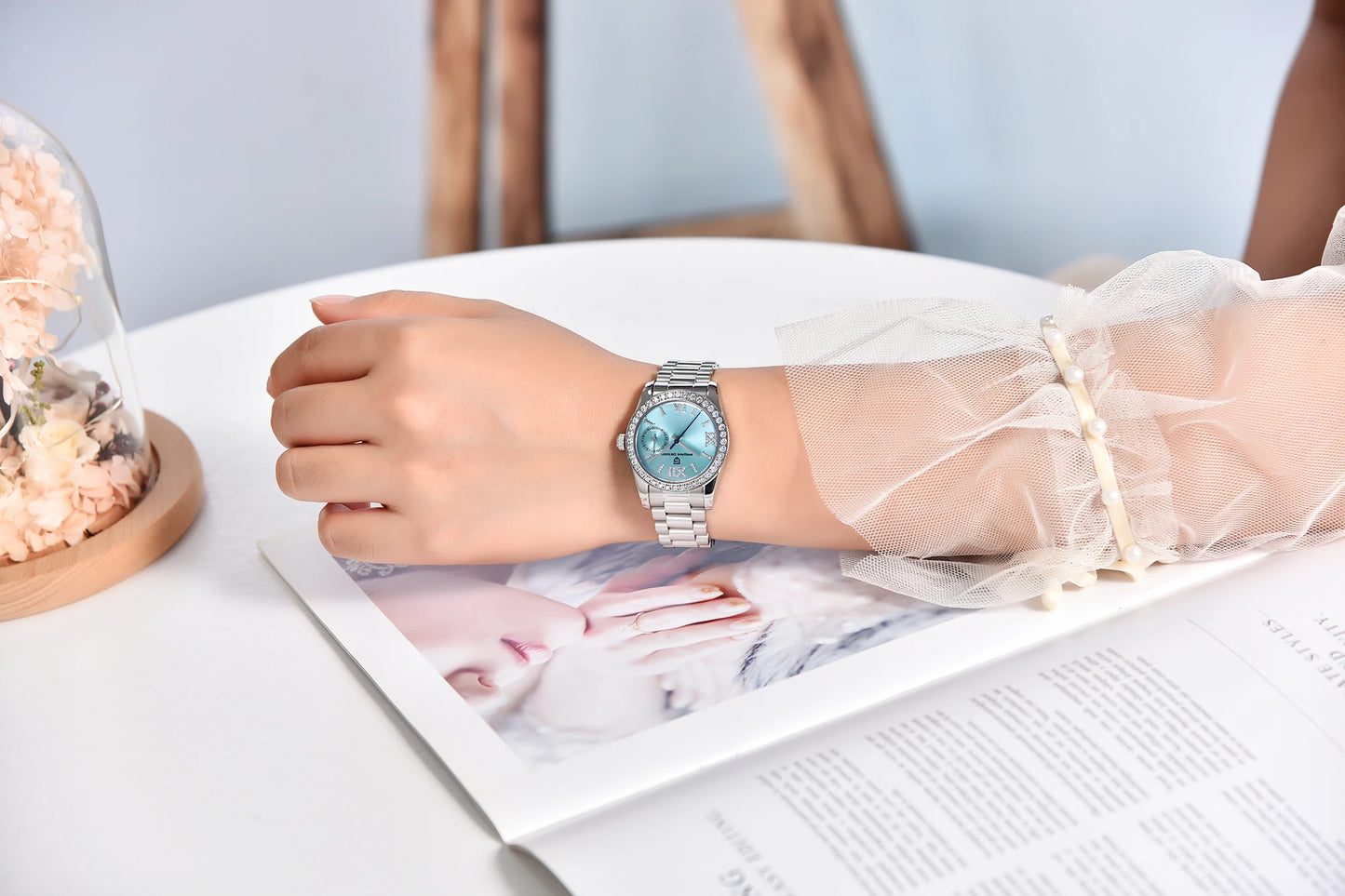 Éclat Pavé Bezel Stainless Steel Watch