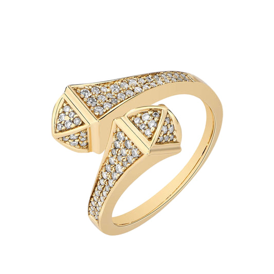 Dual Crest Moissanite Statement Ring