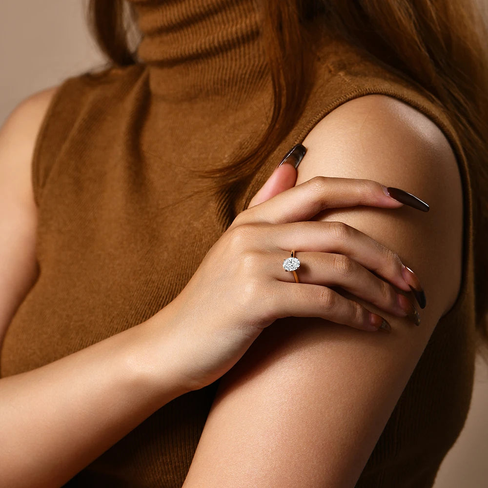 Oval Moissanite Solitaire Ring