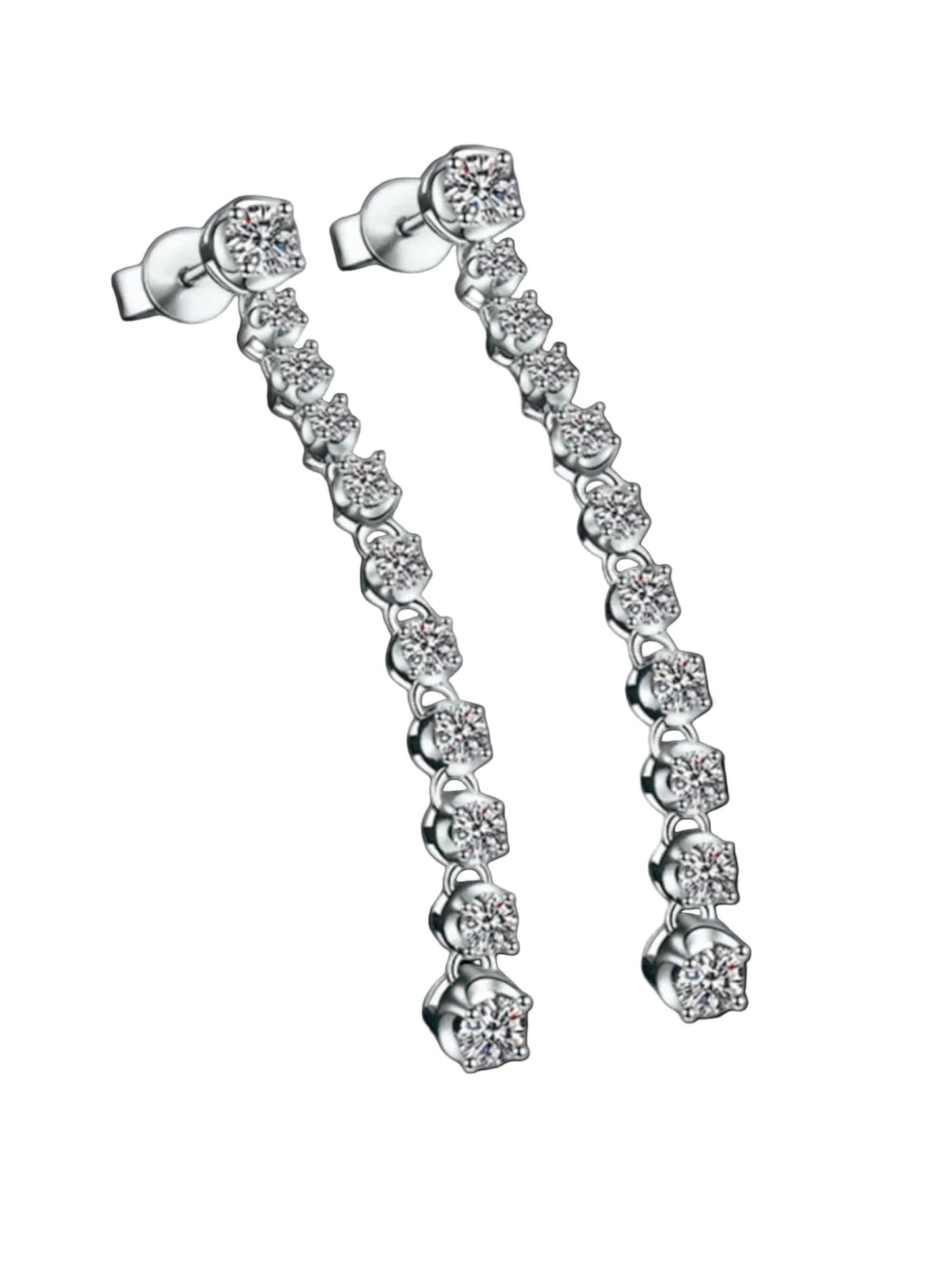 Celeste Linear Moissanite Drop Earrings