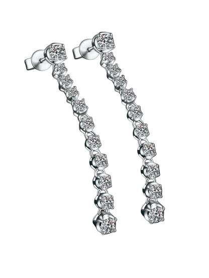 Celeste Linear Moissanite Drop Earrings