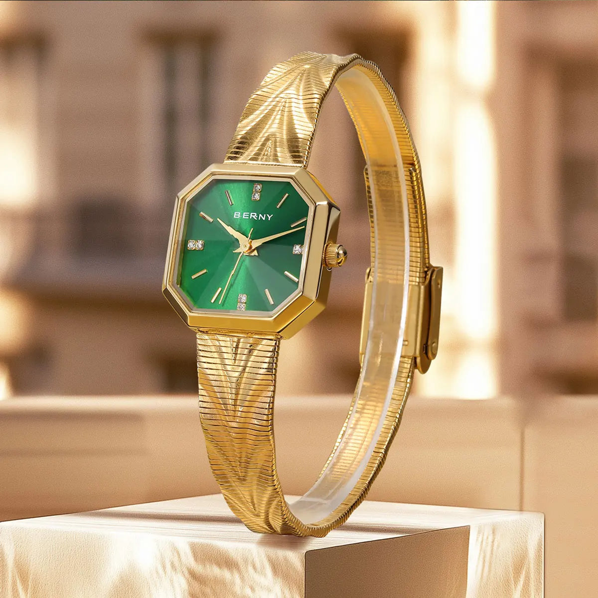 Fleur Octagon Engraved Watch