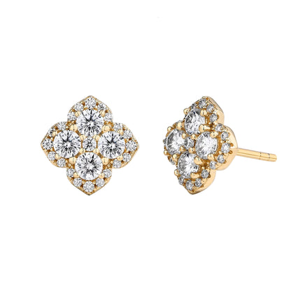 Fleur Quatrefoil Moissanite Stud Earrings