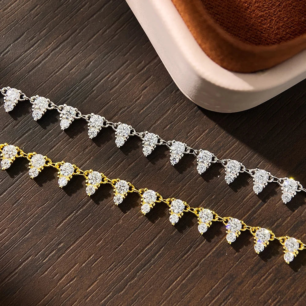 Aura Nova Pear Moissanite Tennis Chain