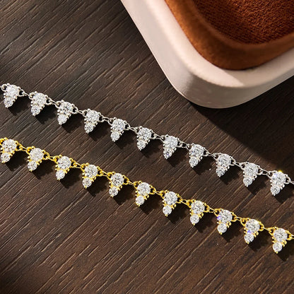 Aura Nova Pear Moissanite Tennis Chain