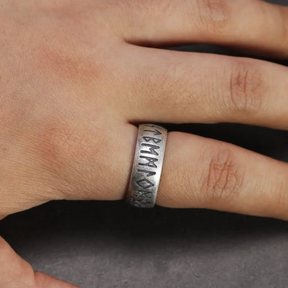 Vintage Runic Sterling Silver Band