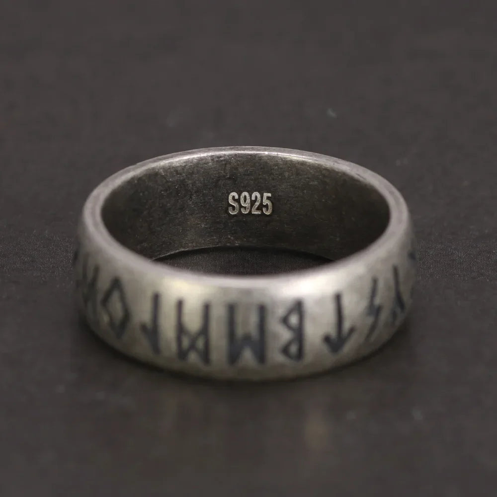Vintage Runic Sterling Silver Band