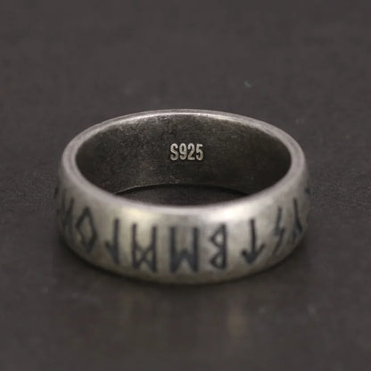 Vintage Runic Sterling Silver Band
