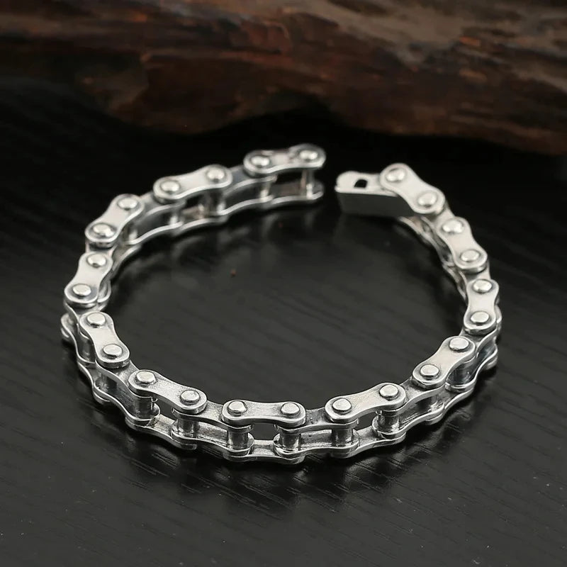 Urban Steel Sterling Bicycle Chain Bracelet