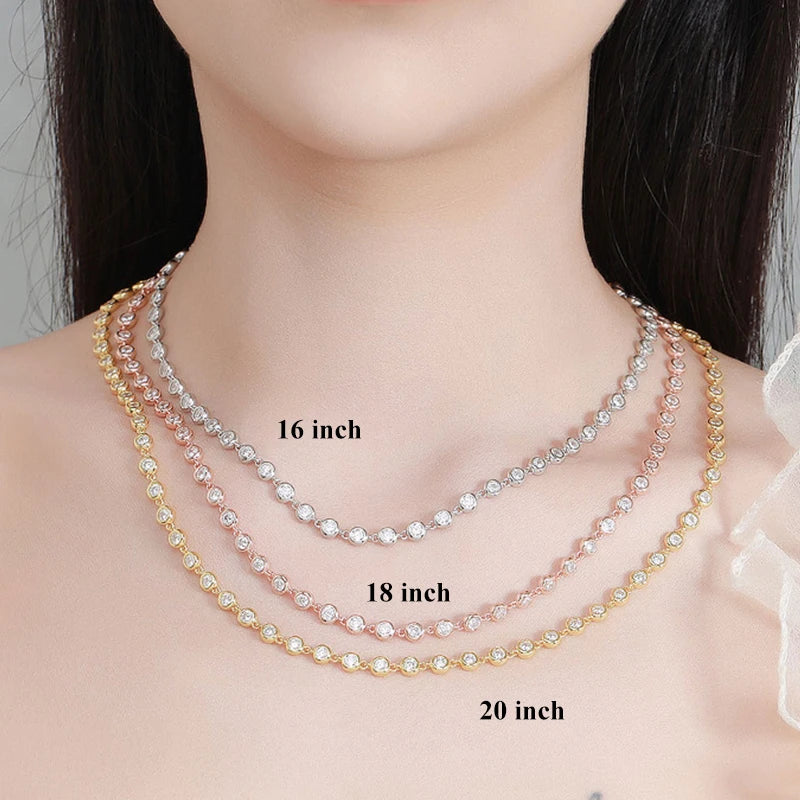 Aura Nova Bubble Bezel Moissanite Chain