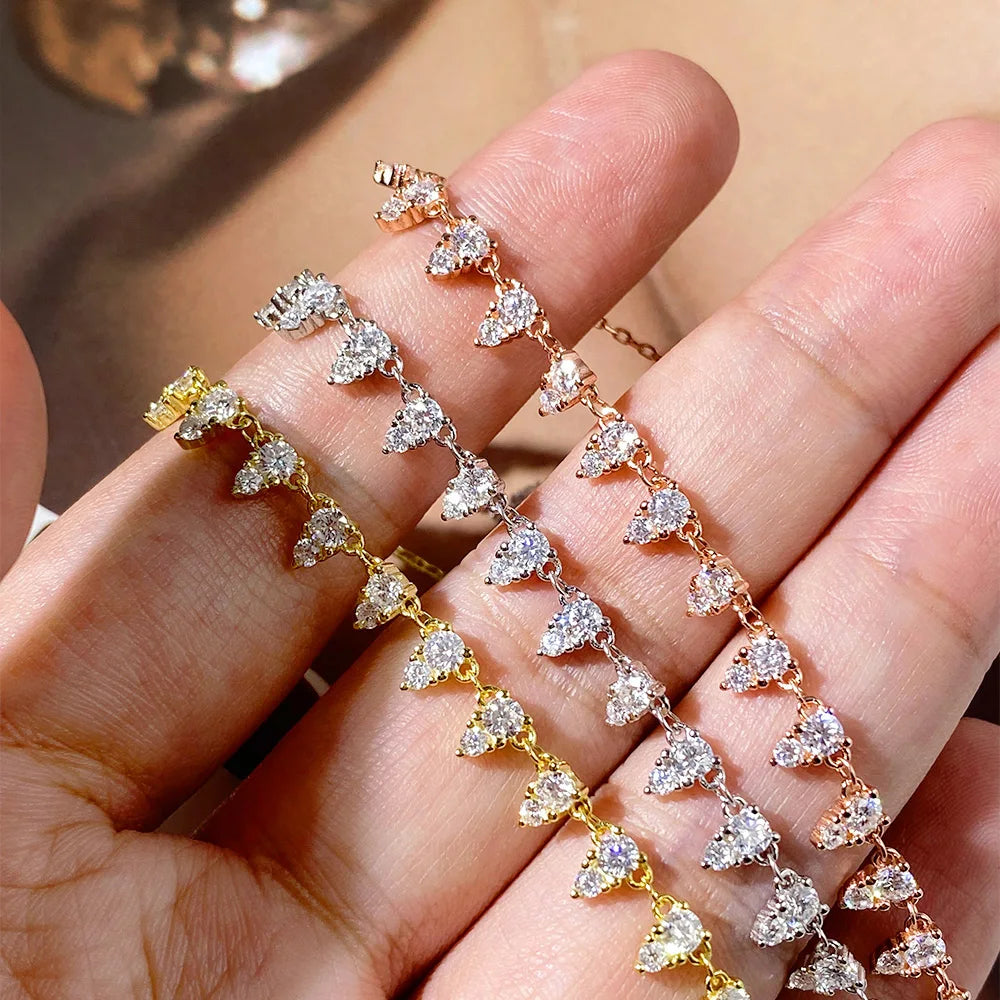 Aura Nova Pear Moissanite Tennis Chain