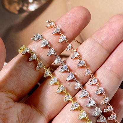 Aura Nova Pear Moissanite Tennis Chain