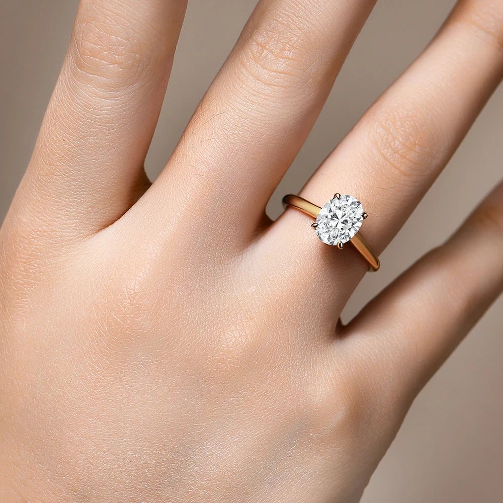 Oval Moissanite Solitaire Ring