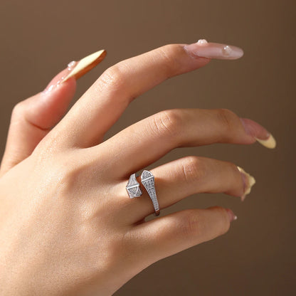 Dual Crest Moissanite Statement Ring