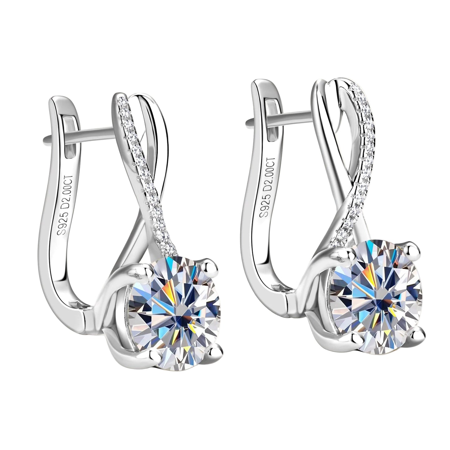 Lumine Moissanite Hoop Earrings