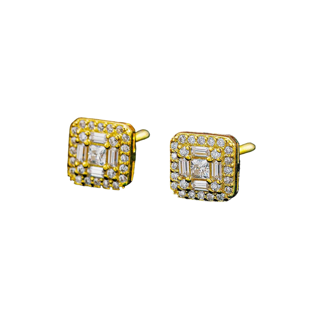 Quadra Lumine Moissanite Stud Earrings