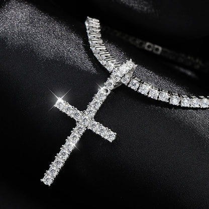 Eternal Iced Cross Moissanite Tennis