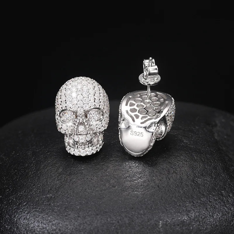 Phantom Iced Skull Sterling Studs