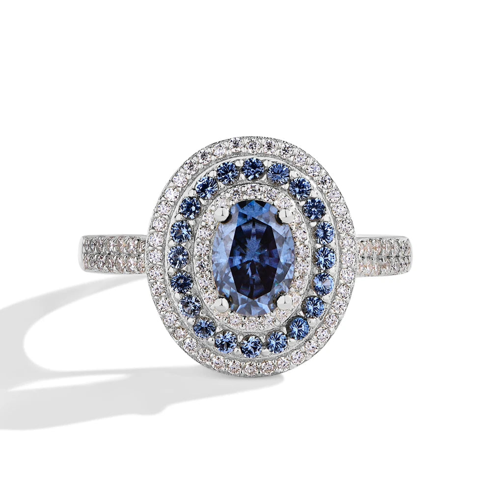 Grand Moissanite Oval Cluster Ring