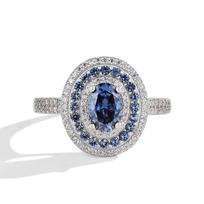 Grand Moissanite Oval Cluster Ring