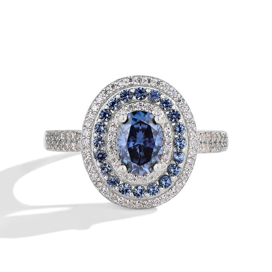 Grand Moissanite Oval Cluster Ring