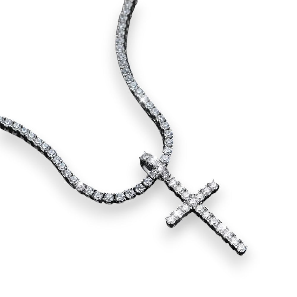 Eternal Iced Cross Moissanite Tennis