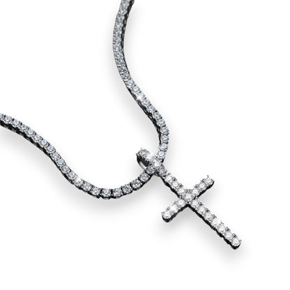 Eternal Iced Cross Moissanite Tennis