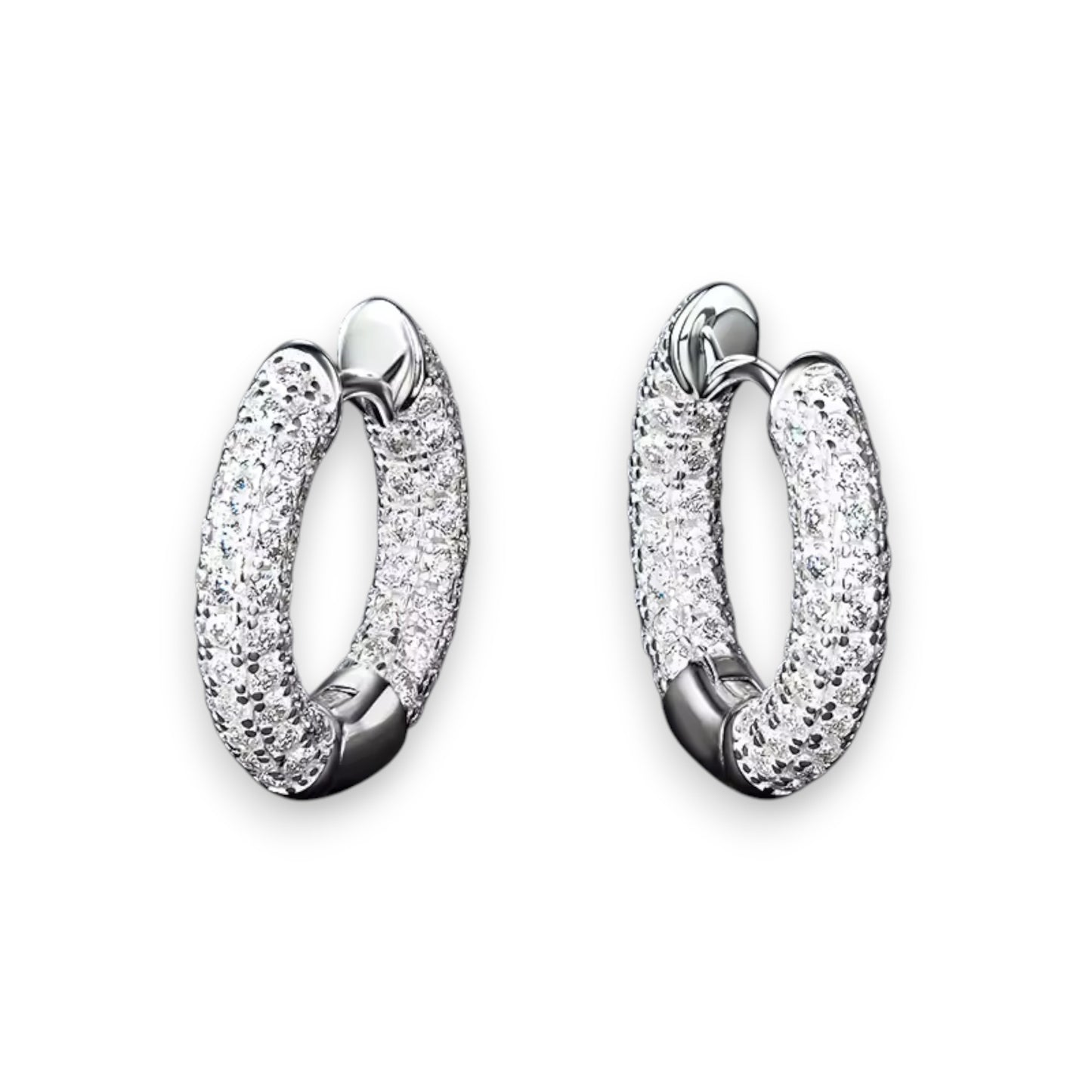 Pavé Comet Moissanite Hoop Earrings