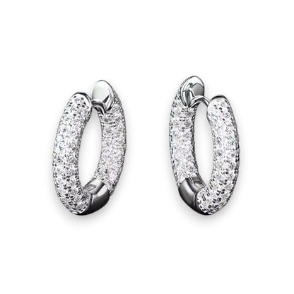 Pavé Comet Moissanite Hoop Earrings