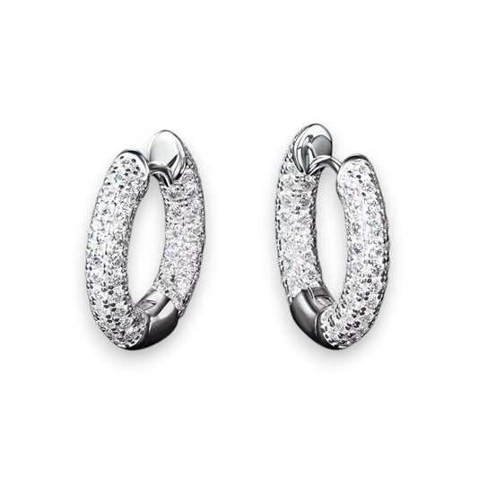 Pavé Comet Moissanite Hoop Earrings