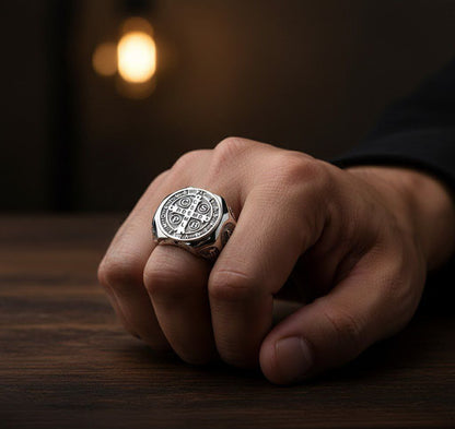 Patron Saint Benedict Seal Ring